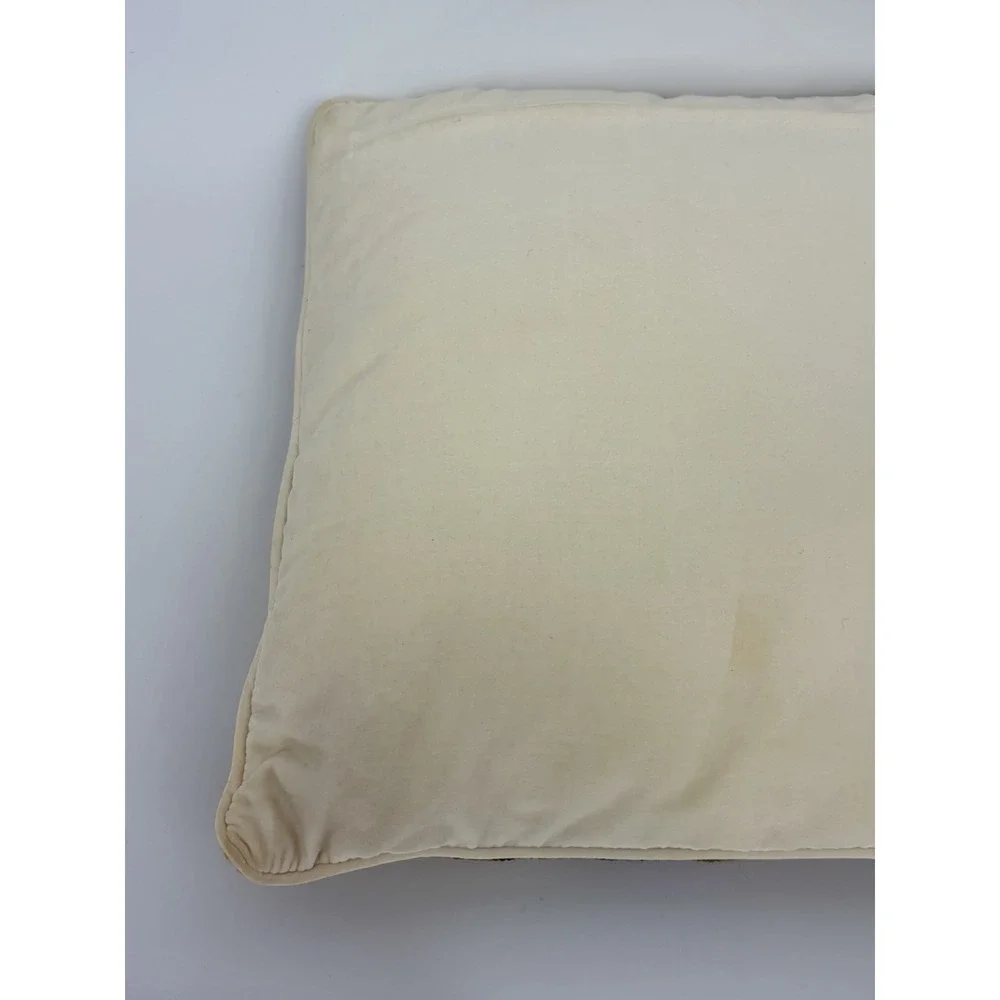 Vintage Floral Needlepoint Pillow Square Velvet Back Cottagecore 12
